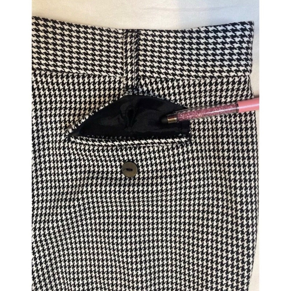 Maeve by Anthropologie Houndstooth Wide-Leg Pants Black & White Size 4 Tall - Picture 15 of 16